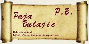 Paja Bulajić vizit kartica